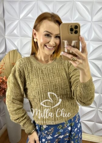 Suéter Lolla Em Tricot -  Preto - Milla Chic