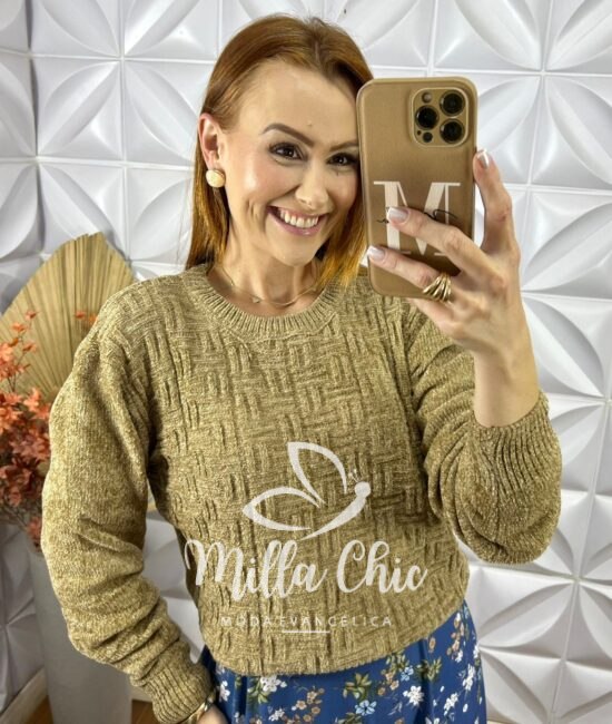 Suéter Lolla Em Tricot -  Preto - Milla Chic