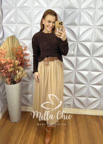 Suéter Lolla Em Tricot -  Preto - Milla Chic