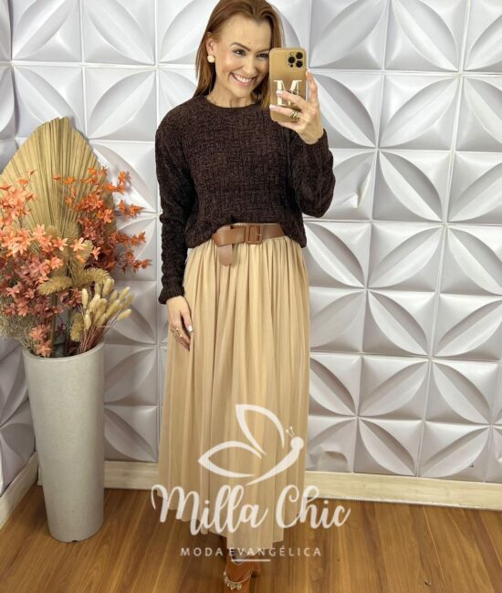 Suéter Lolla Em Tricot -  Preto - Milla Chic