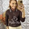 Milla Chic - millachic com br sueter lolla em tricot verde copia Sueter Zenaide 3 em 1 Em Tricot Modal - Marrom - Milla Chic