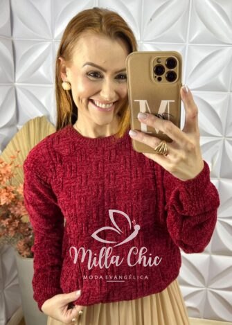 Milla Chic - millachic com br sueter lolla em tricot vermelho 1 Suéter Lolla Em Tricot - Vermelho - Milla Chic