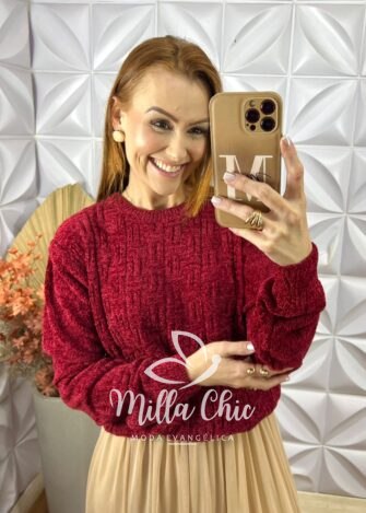 Milla Chic - millachic com br sueter lolla em tricot vermelho Suéter Lolla Em Tricot - Vermelho - Milla Chic