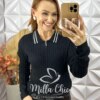 Sueter Zenaide 3 em 1 Em Tricot Modal - Preto - Milla Chic