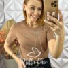 T-Shirt Laço Milla - Marrom - Milla Chic