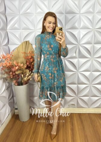 Milla Chic - millachic com br vestido agatha em tule azul 5 Vestido Agatha Em Tule -  Azul - Milla Chic
