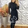 Vestido Agatha Em Tule -  Preto - Milla Chic