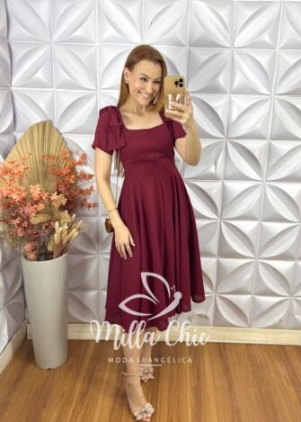 Vestido Alice Em Linho Com Laço - Chery - Milla Chic