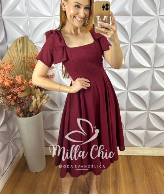 Vestido Alice Em Linho Com Laço - Chery - Milla Chic