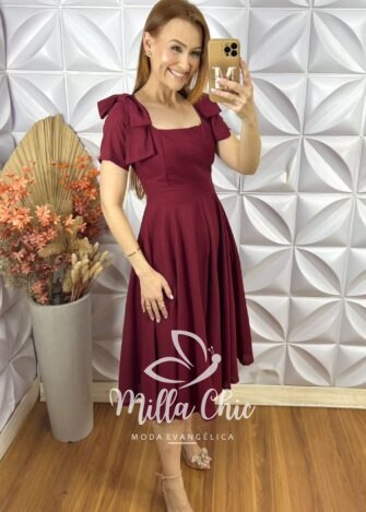 Vestido Alice Em Linho Com Laço - Chery - Milla Chic