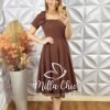 Milla Chic - millachic com br vestido alice em linho com laco marrom 3 Vestido Alice Em Linho Com Laço - Marrom - Milla Chic