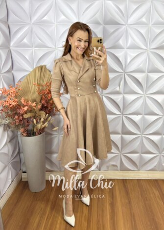 Vestido Ana Paula Em Suedi - Milla Chic