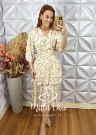 Vestido Helô Em Viscose - Branco - Milla Chic