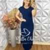 Vestido Marlete em Moletinho- Azul - Milla Chic