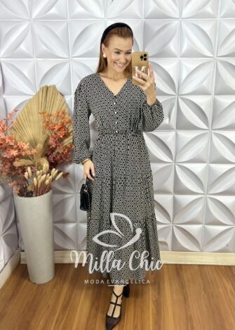 Vestido Marta Em Viscolinho - Terra Cota - Milla Chic