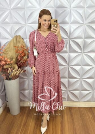 Vestido Marta Em Viscolinho - Terra Cota - Milla Chic