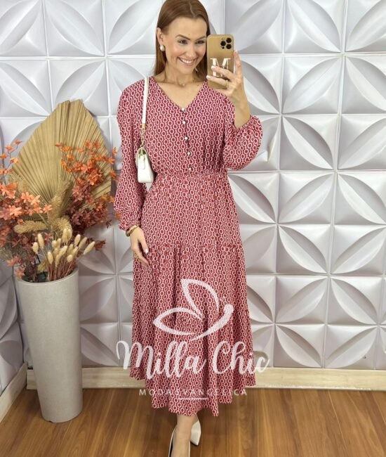 Vestido Marta Em Viscolinho - Terra Cota - Milla Chic