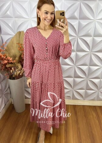 Milla Chic - millachic com br vestido marta em viscolinho terra cota 8 Vestido Marta Em Viscolinho - Terra Cota - Milla Chic