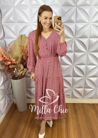 Milla Chic - millachic com br vestido marta em viscolinho terra cota 9 Vestido Marta Em Viscolinho - Terra Cota - Milla Chic