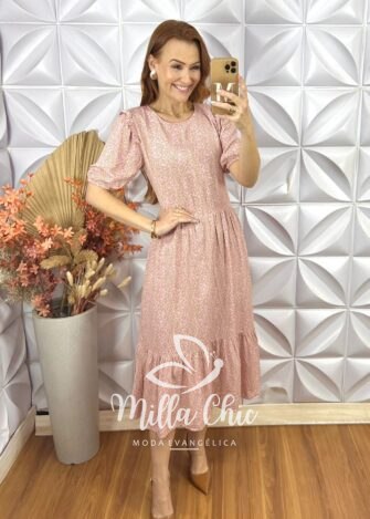 Vestido Nadir Em Viscolinho - Rosa - Milla Chic