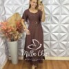 Vestido Pilar Em Alfaiataria - Marrom - Milla Chic