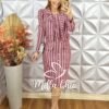 Vestido Tina Com Casaco Em Tweed - Vermelho - Milla Chic