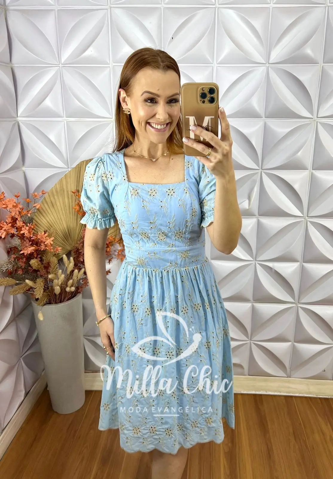 Vestido Vick Em Lesie Algodão – Azul – Milla Chic Vestido Vick Em Lesie Algodão - Azul - Milla Chic