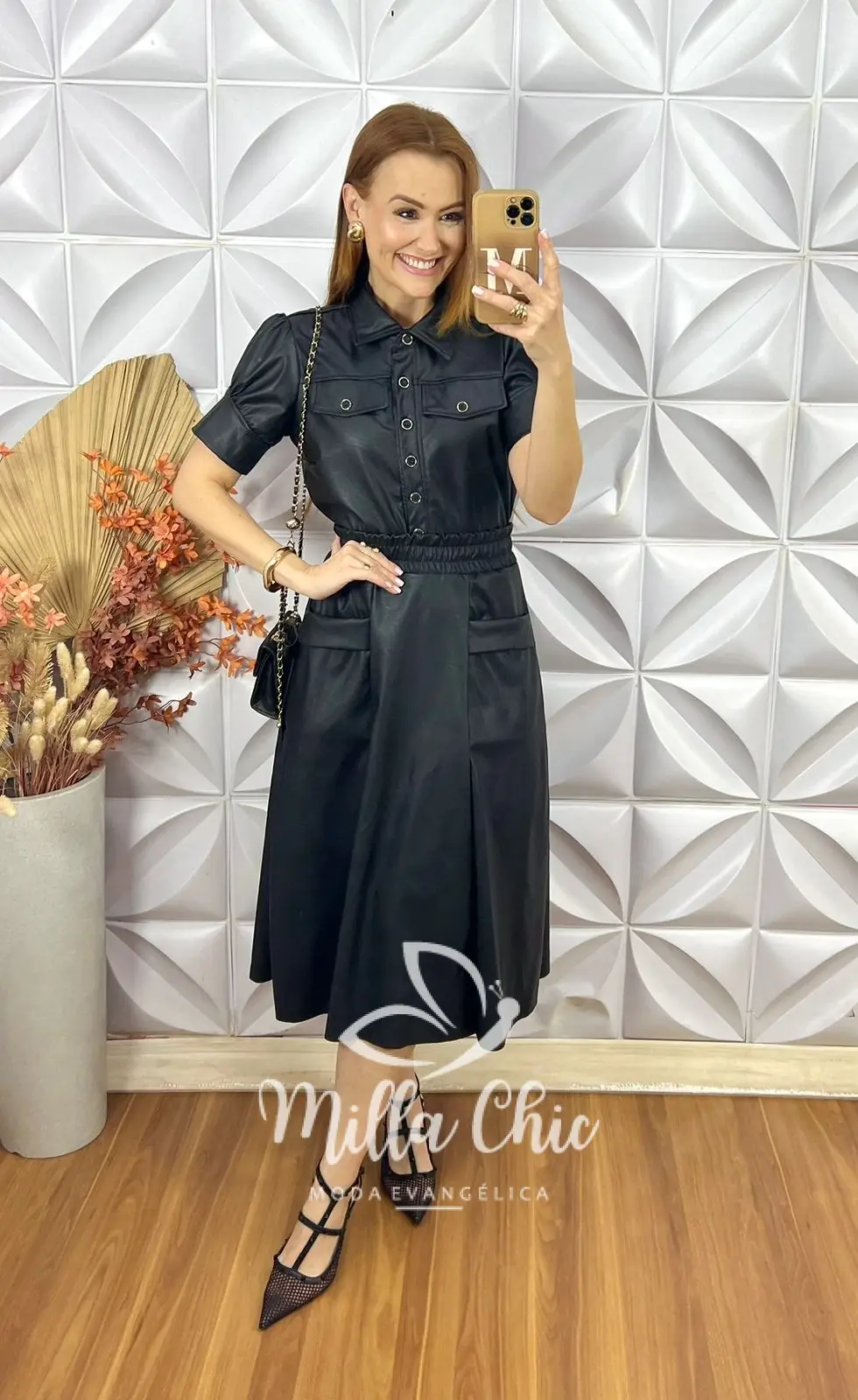 Conjunto Ana Clara Em P.U – Preto – Milla Chic Conjunto Ana Clara Em P.U - Preto - Milla Chic