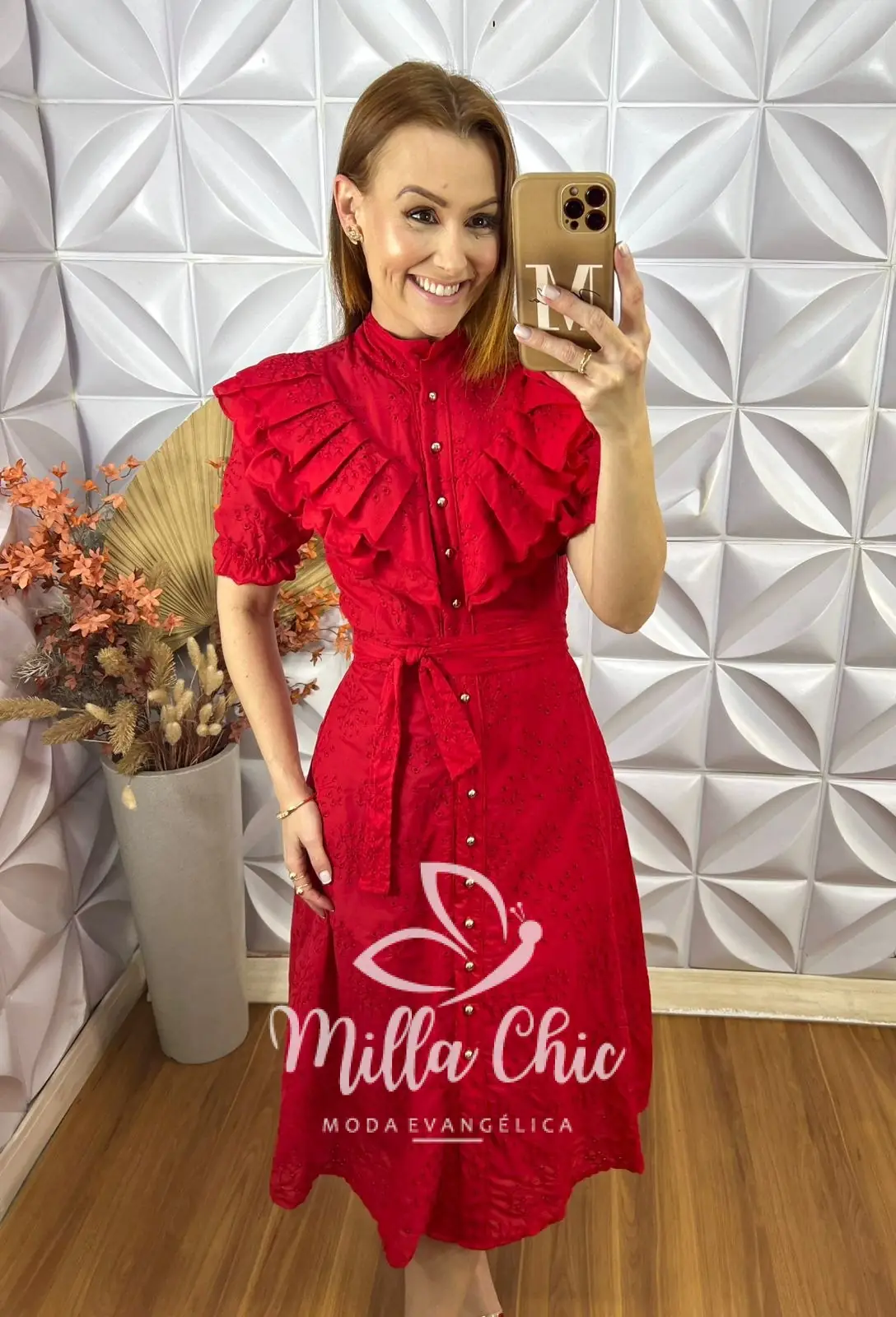 Vestido Lunara Em Lesie – Vermelho – Milla Chic Vestido Lunara Em Lesie - Vermelho - Milla Chic