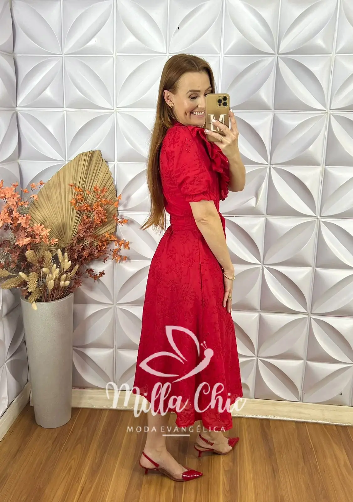 Vestido Lunara Em Lesie – Vermelho – Milla Chic Vestido Lunara Em Lesie - Vermelho - Milla Chic