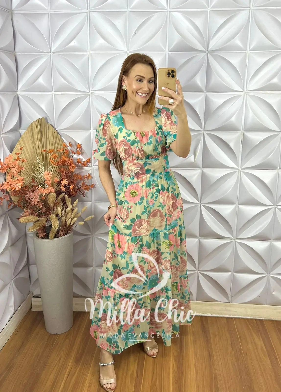 Vestido Longo Heloísa Em Chiffon Devore – Verde – Milla Chic Vestido Longo Heloísa Em Chiffon Devore - Verde - Milla Chic