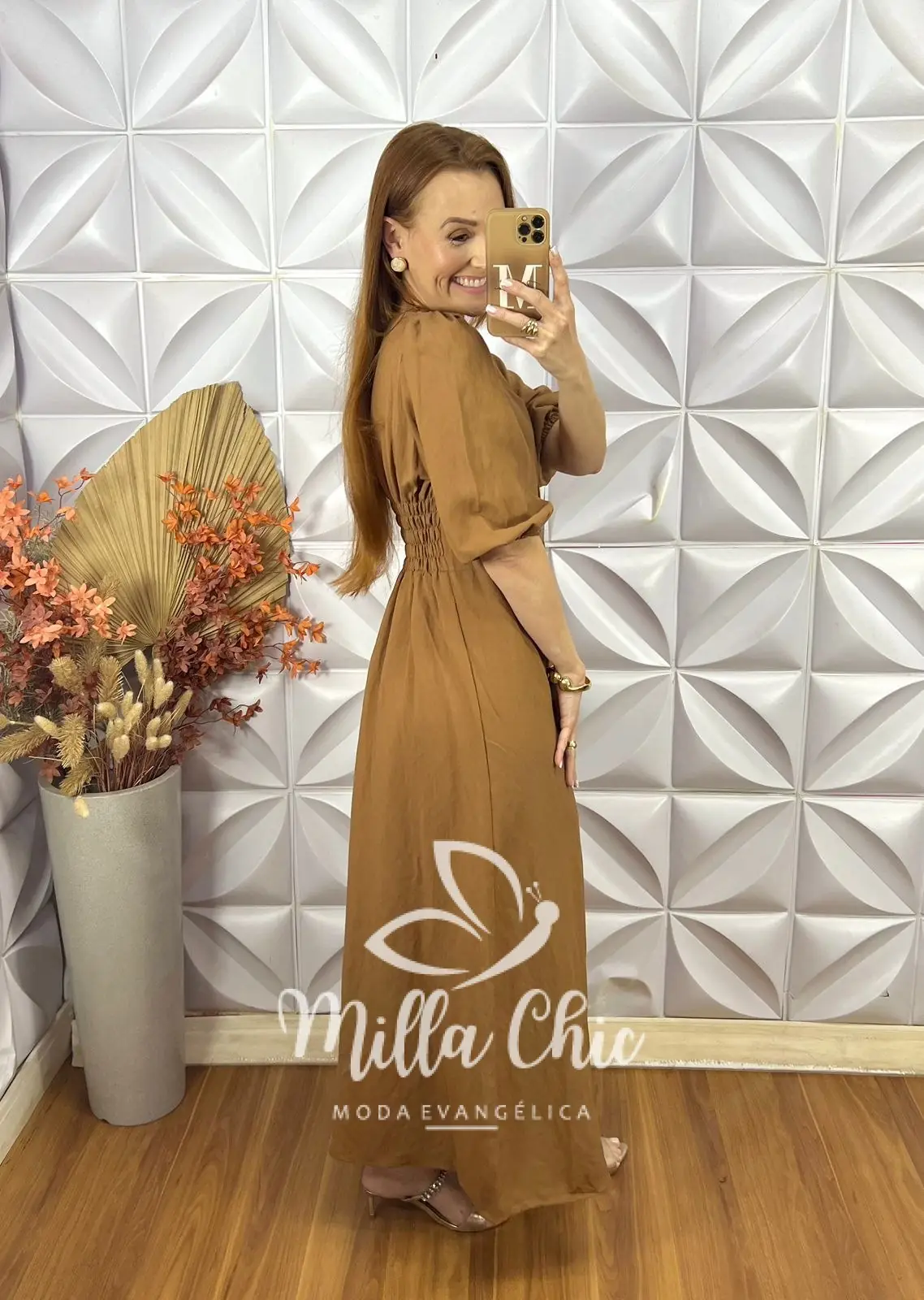 Vestido Selma Em Alfaiataria Marrant – Caramelo – Milla Chic Vestido Selma Em Alfaiataria Marrant - Caramelo - Milla Chic