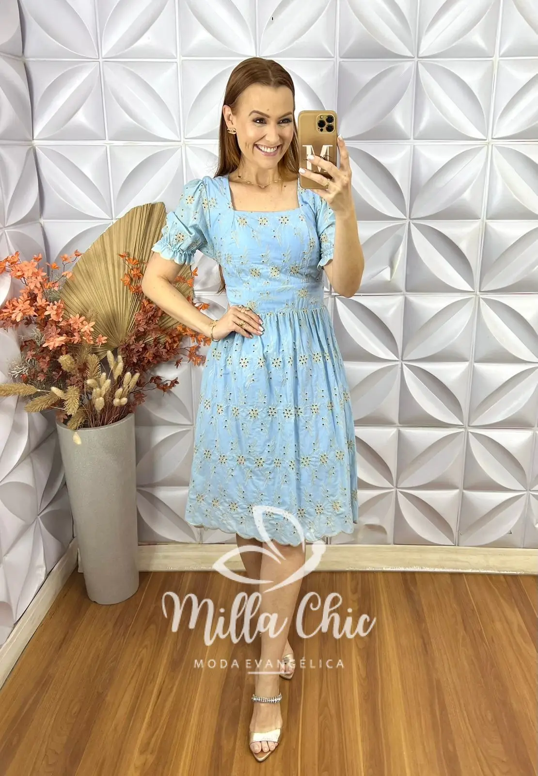 Vestido Vick Em Lesie Algodão – Azul – Milla Chic Vestido Vick Em Lesie Algodão - Azul - Milla Chic