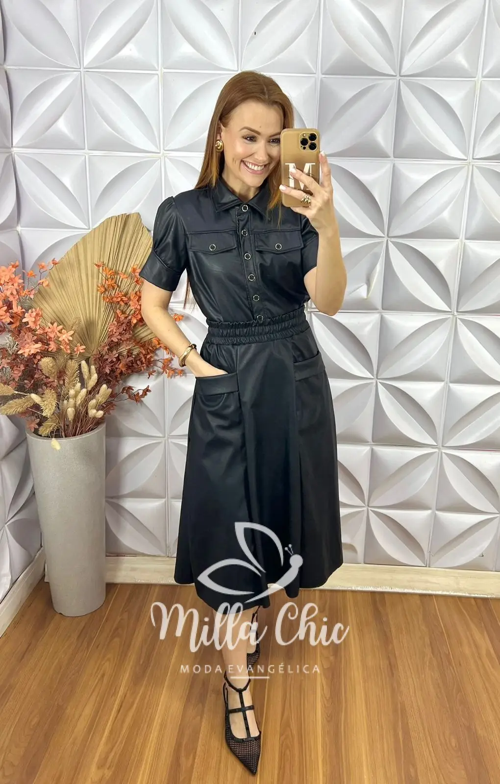 Conjunto Ana Clara Em P.U – Preto – Milla Chic Conjunto Ana Clara Em P.U - Preto - Milla Chic