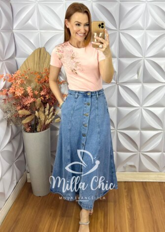 Blusa Maria Em Algodão Bordada - Creme - Milla Chic