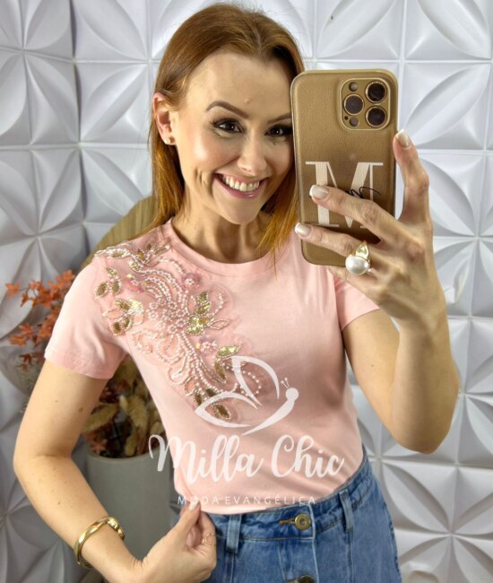 Blusa Maria Em Algodão Bordada - Creme - Milla Chic