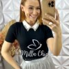 Blusa Tricot Modal Ângela - Preta - Milla Chic