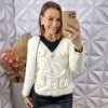 Milla Chic - millachic com br body iara em fluity champagne copia Casaco Valentina Em Lãzinha - Branco - Milla Chic