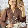 Body Iara Em Fluity - Marrom - Milla Chic