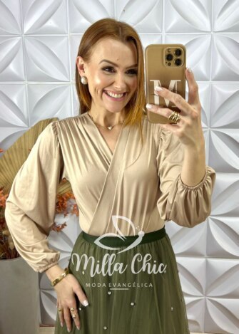 Body Iara Em Fluity - Marrom - Milla Chic