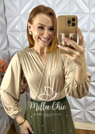 Body Iara Em Fluity - Marrom - Milla Chic