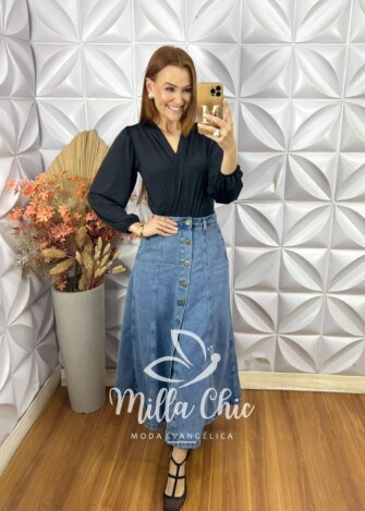 Body Iara Em Fluity - Preto - Milla Chic
