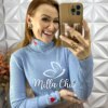 Milla Chic - millachic com br cacharel magnolia em tricot modal azul Cacharel Magnólia Em Tricot Modal - Azul - Milla Chic