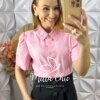 Milla Chic - millachic com br camisa domenica gola guipper rosa Camisa Domênica Gola Guipper - Rosa - Milla Chic