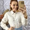 Camisa Érica Em Linho - Crú - Milla Chic