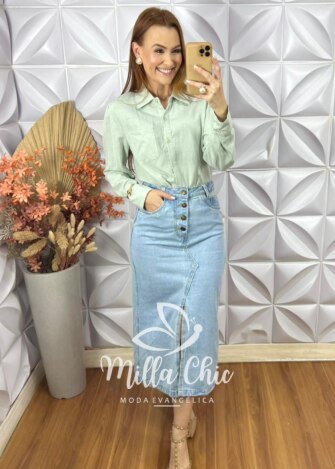 Camisa Érica Em Linho - Bege - Milla Chic