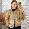 Casaco Marina em pelos nude cappucino - Milla Chic