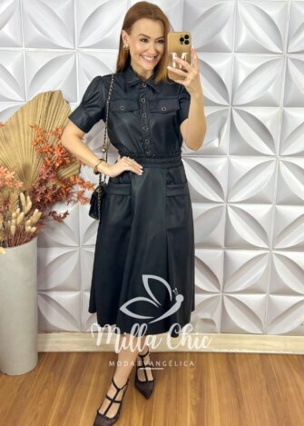Conjunto Ana Clara Em P.U - Preto - Milla Chic