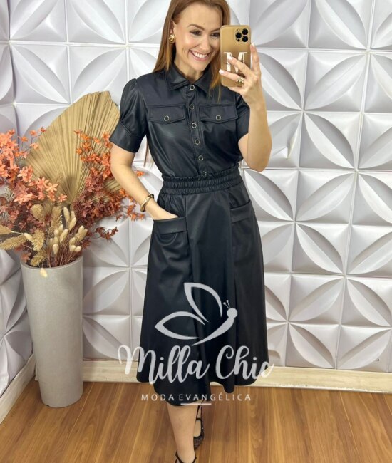 Conjunto Ana Clara Em P.U - Preto - Milla Chic