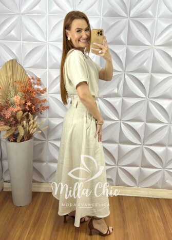 Conjunto Isaura Em Linho - Azul Marinho (cópia) - Milla Chic